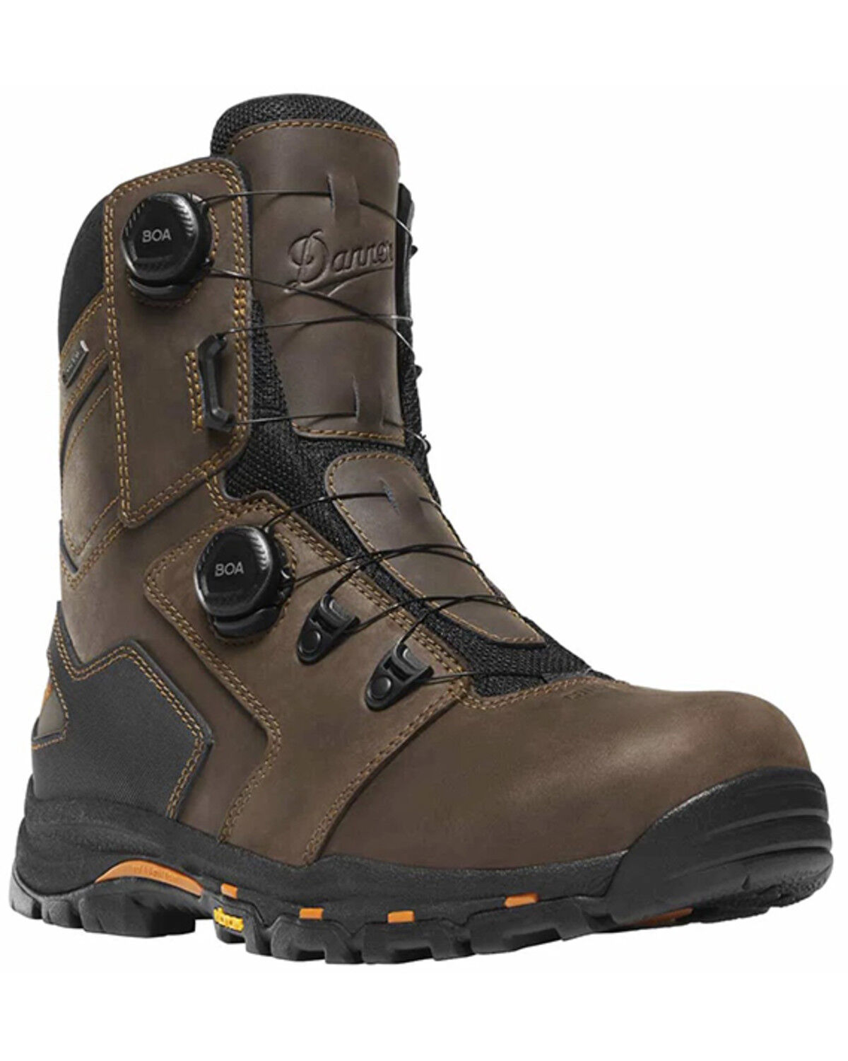 Danner Men's 8" Vicious BOA&reg; Waterproof Work Boots - Composite Toe, Brown, hi-res