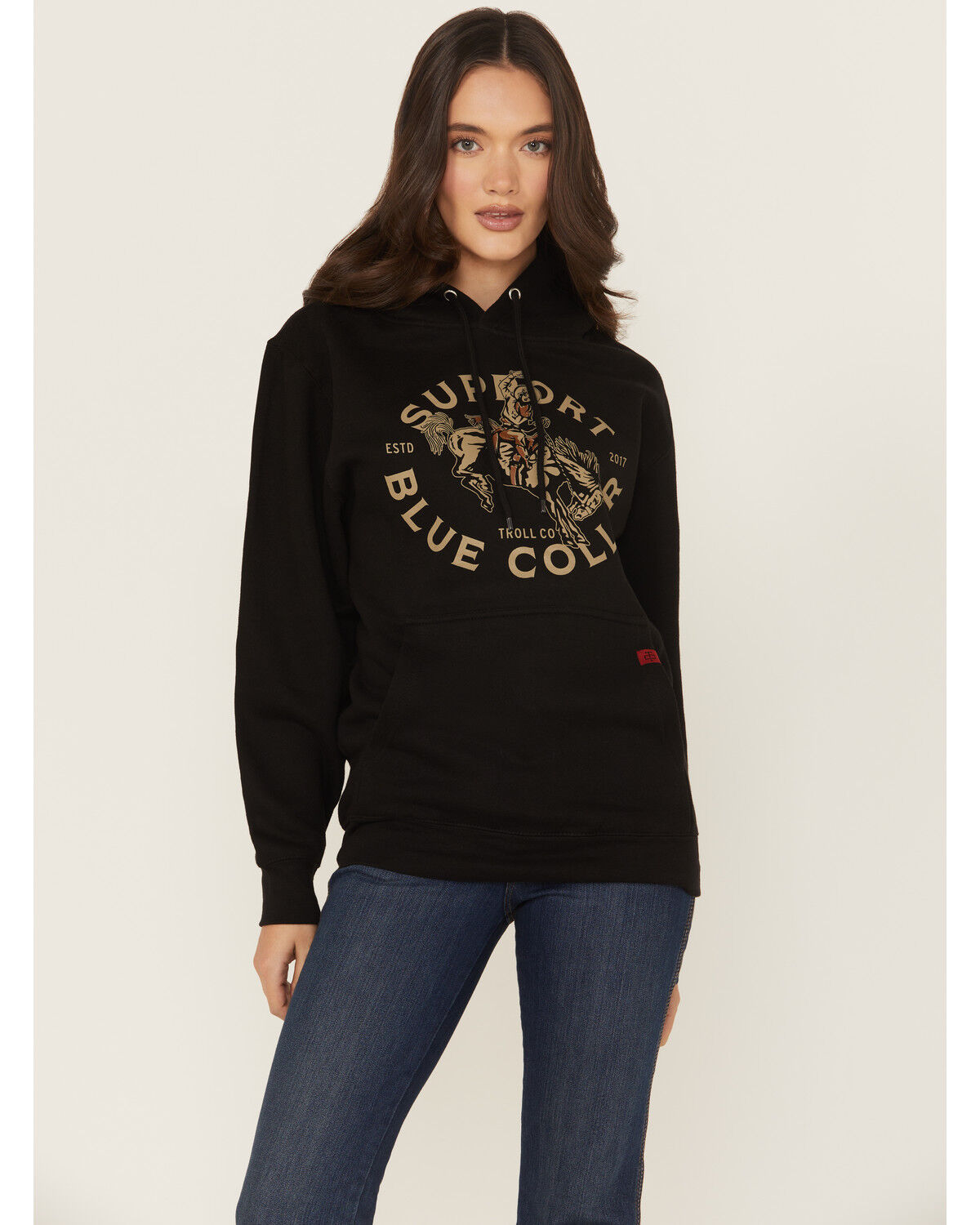 Troll Co Women's Rodeo Graphic Hoodie, Black, hi-res