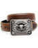 Image #1 - Cody James Boys' Longhorn Buckle, Brown, hi-res