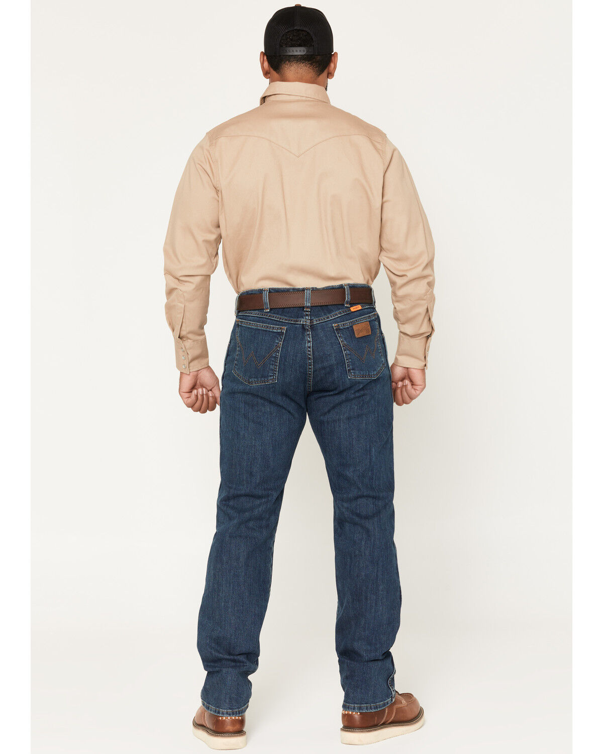 Image #3 - Wrangler Men's FR Dark Wash Advanced Comfort Regular Fit Stretch Denim Work Jeans, Blue, hi-res