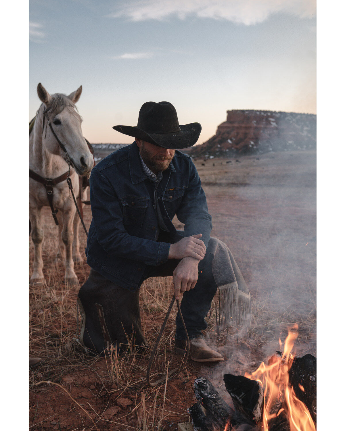 Wrangler Men's Western Denim Jacket, Indigo, hi-res