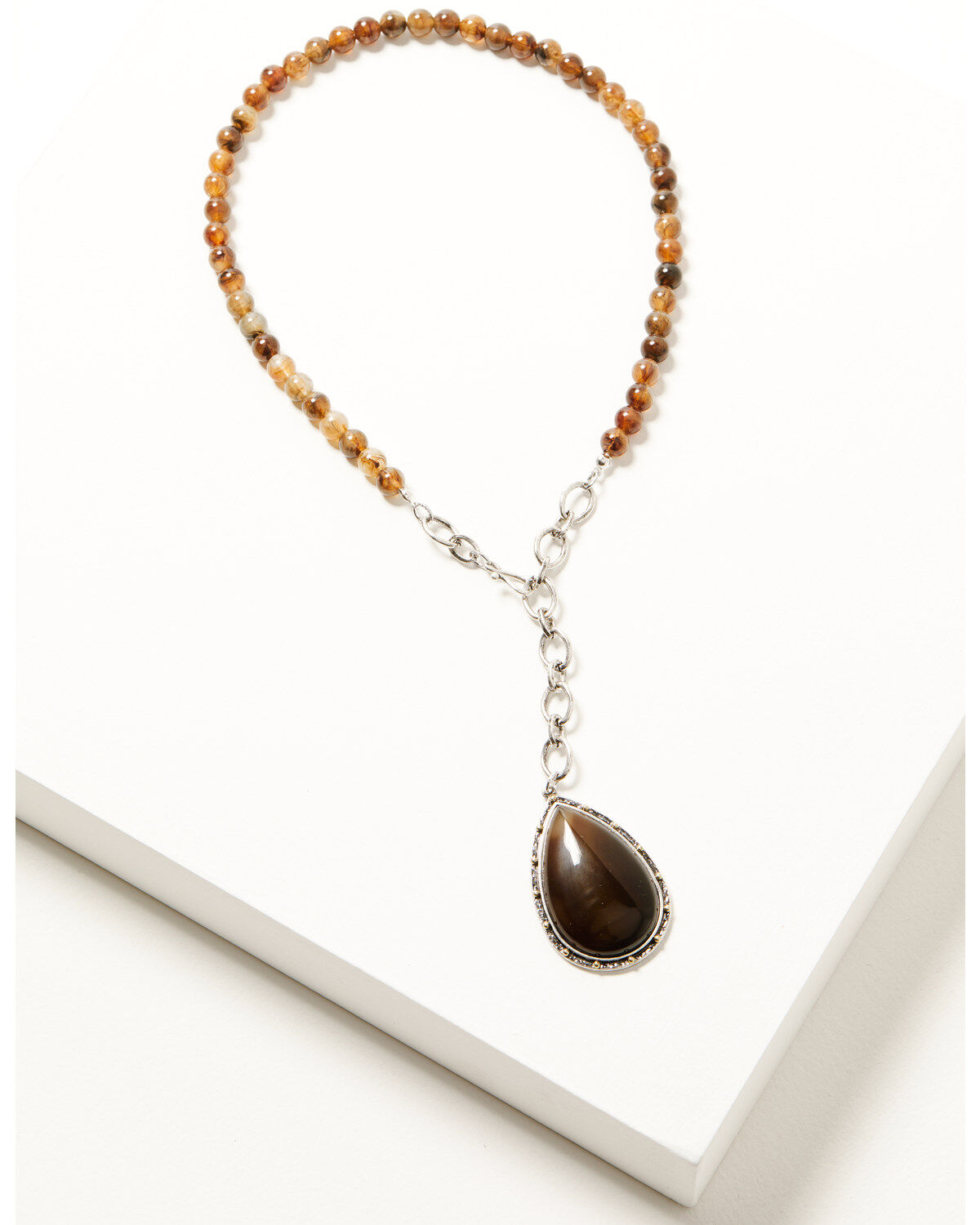 Image #1 - Shyanne Women's Heritage Valley Brown Agate Pendant Necklace, Silver, hi-res