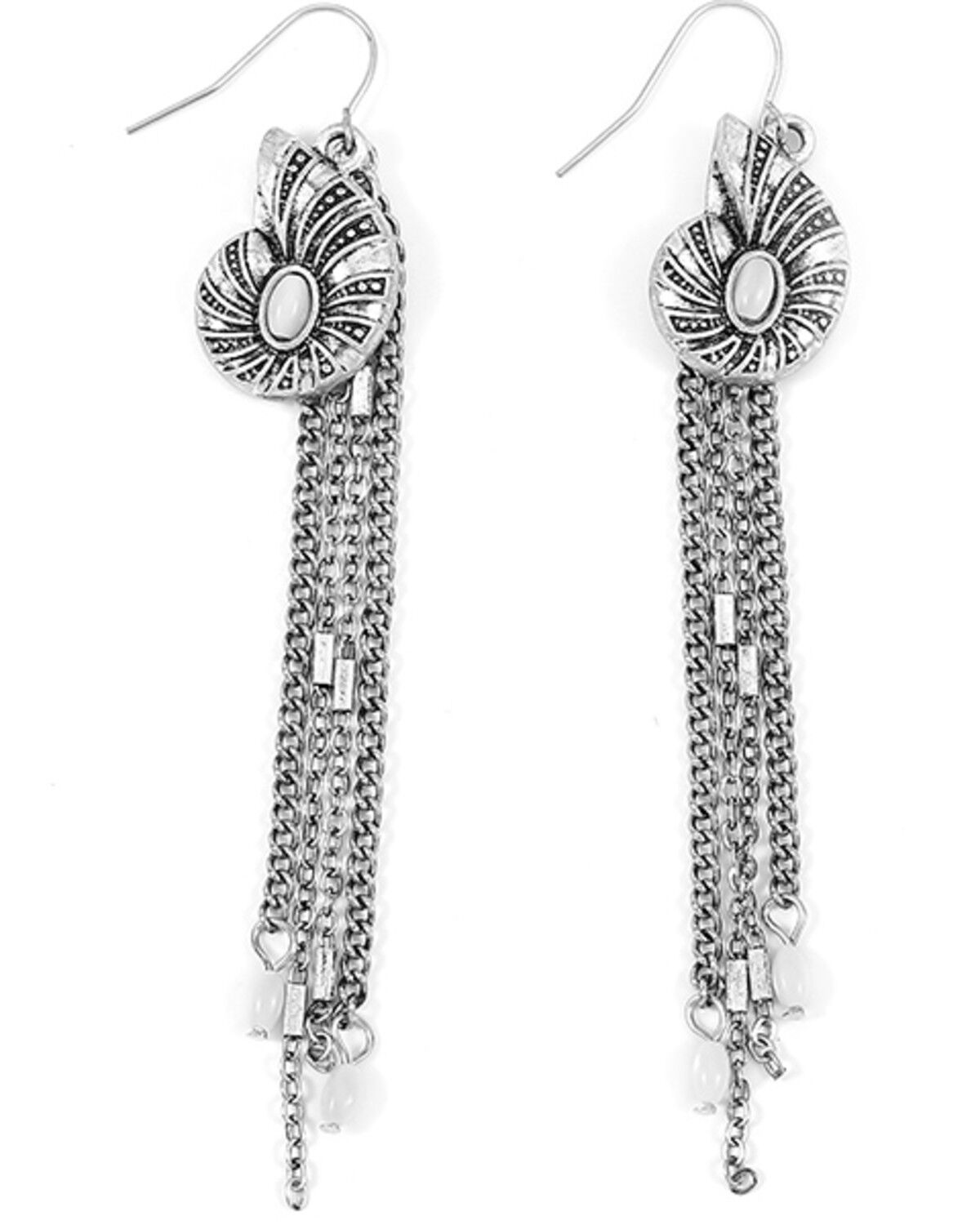 Cowgirl Confetti Women's Kiss The Girl Fringe Earrings, Silver, hi-res