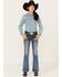 Image #3 - Miss Me Girl's Medium Wash Wing Stretch Bootcut Jeans , Dark Blue, hi-res