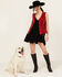 Image #1 - Scully Women's Fringe Suede Vest, Red, hi-res