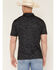 Image #4 - Burlebo Men's Camo Print Short Sleeve Button-Down Stretch Polo Shirt, Black, hi-res