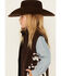 Image #2 - Cowgirl Hardware Girls' Cow Print Accent Vest, Chocolate, hi-res