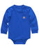 Image #1 - Carhartt Infant Boys' Solid Long Sleeve Pocket Onesie, Blue, hi-res