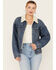 Image #1 - Levi's Women's Medium Wash 90s Sherpa Trucker Jacket , Blue, hi-res