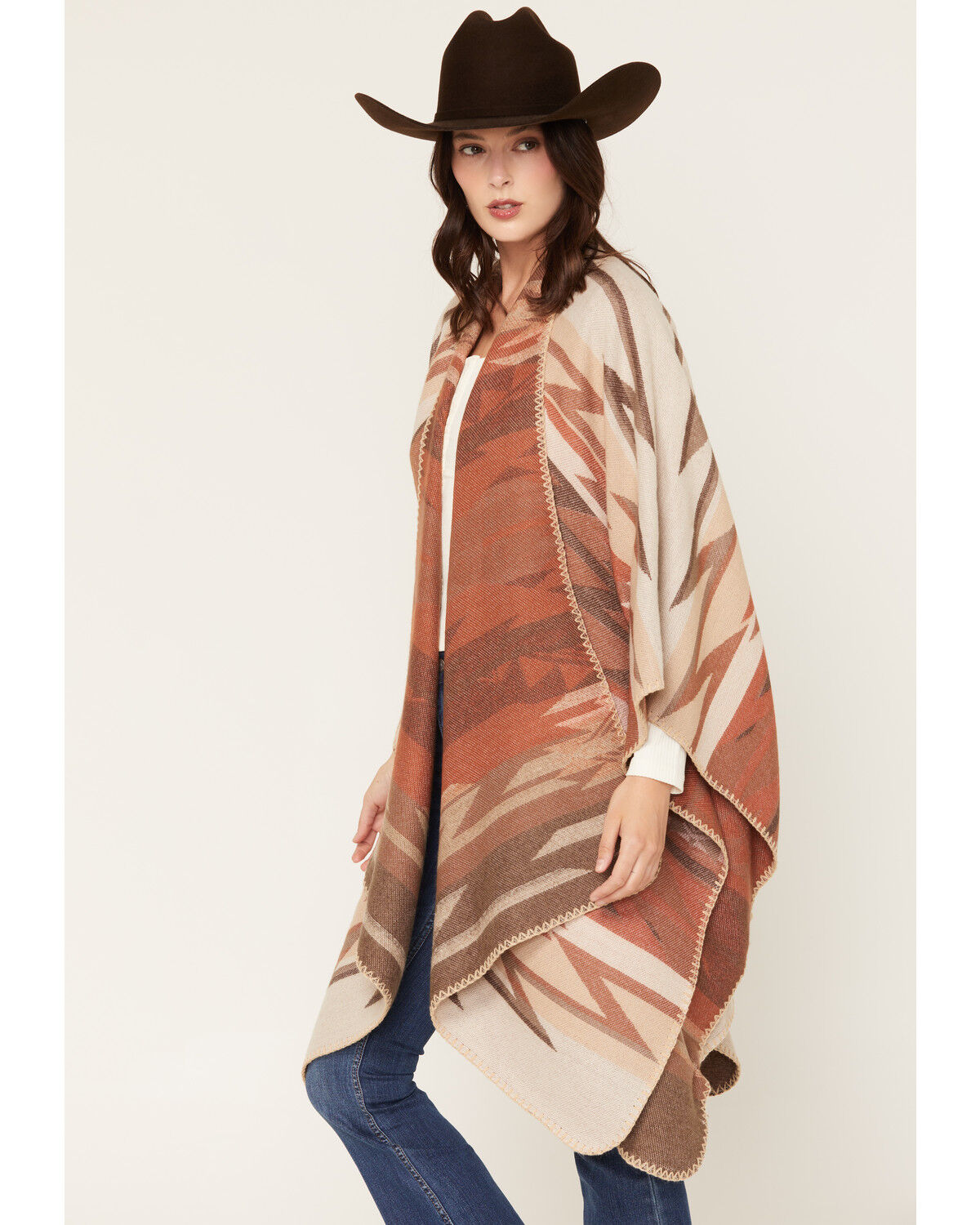 Image #2 - Shyanne Women's Westland Southwestern Print Shawl, Natural, hi-res