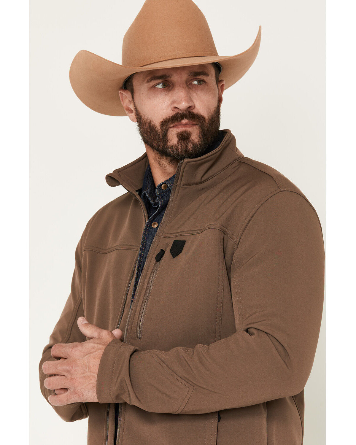 Image #2 - RANK 45&reg; Men's Richwood Softshell Jacket - Tall, Brown, hi-res