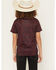 Image #4 - RANK 45&reg; Boys' Tonal Southwestern Print Short Sleeve Button-Down Polo, Burgundy, hi-res