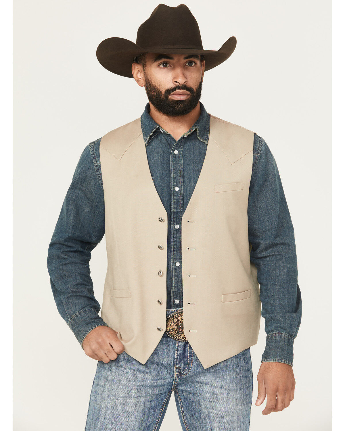 Cody James Men's Saratoga Dress Vest, Tan, hi-res