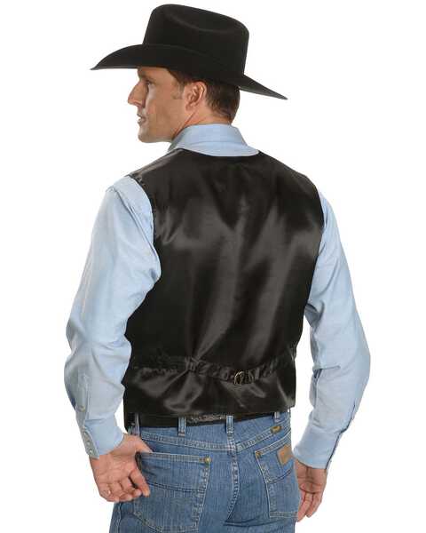 Image #2 - Scully Men's Boar Suede Snap Front Vest, Black, hi-res