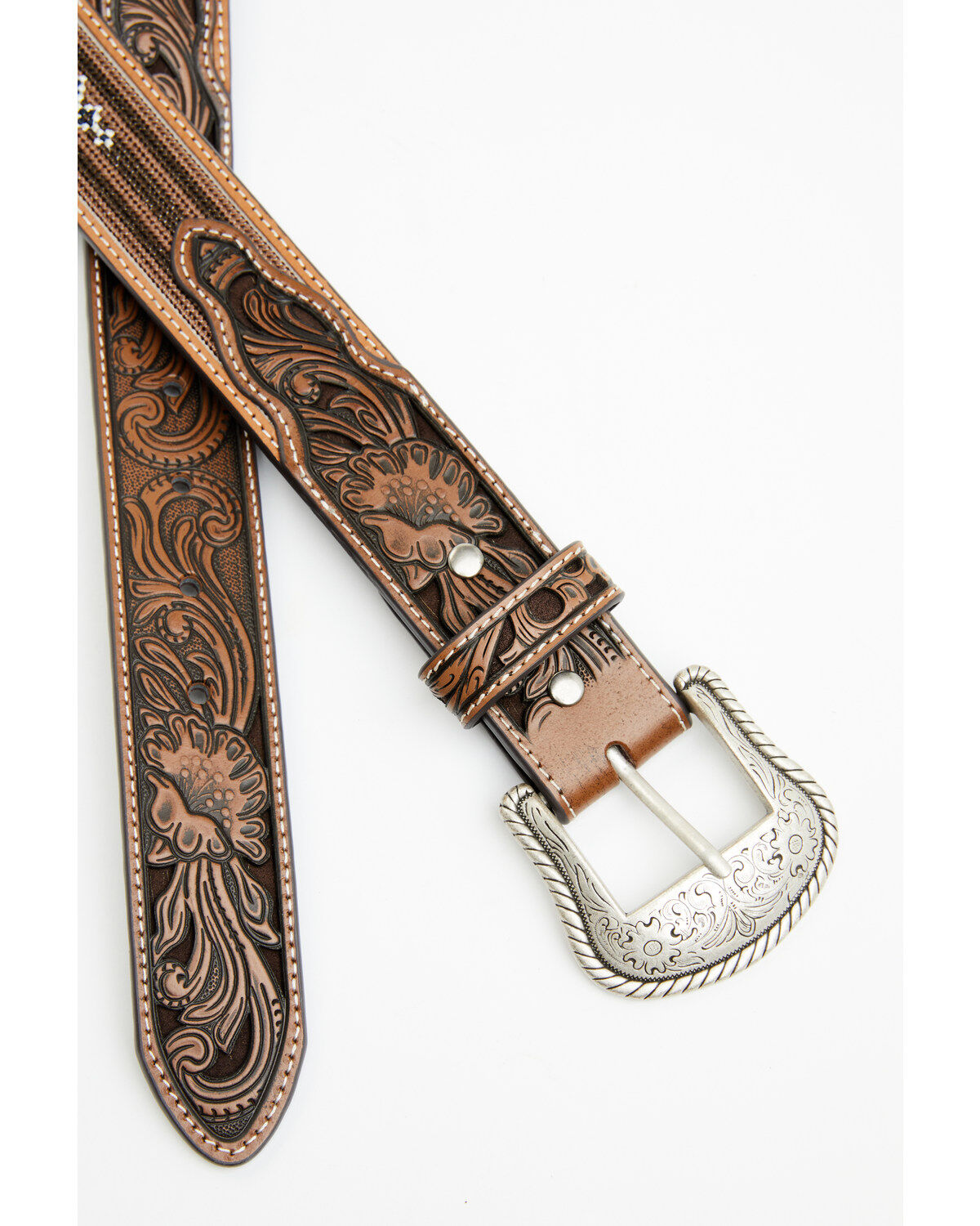 Image #4 - Cody James Men's Austin Southwestern Print Embroidered and Tooled Belt, , hi-res