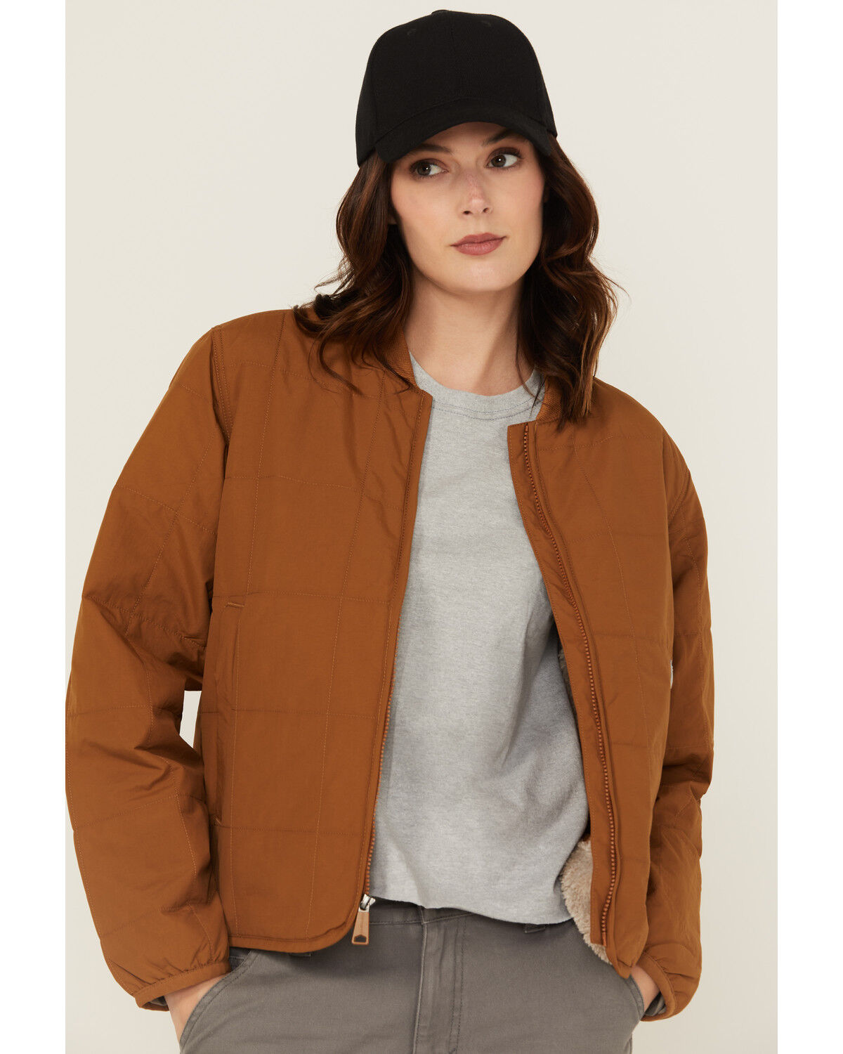 Carhartt Women's Rain Defender Loose Fit Lightweight Insulated Jacket, Brown, hi-res