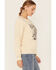 Image #2 - Wrangler Women's Bull Logo Crewneck Sweatshirt , Cream, hi-res