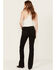 Image #1 - Miss Me Women's Mid Rise Border Stitch Bootcut Stretch Denim Jeans , Black, hi-res