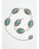 Image #1 - Ariat Women's Oval Turquoise Concho Chain Belt, Silver, hi-res