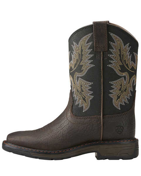 Image #2 - Ariat Youth Boys' Workhog Bruin Western Boots, Brown, hi-res