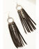 Image #3 - Idyllwind Women's Andora Leather Fringe Earrings, Silver, hi-res