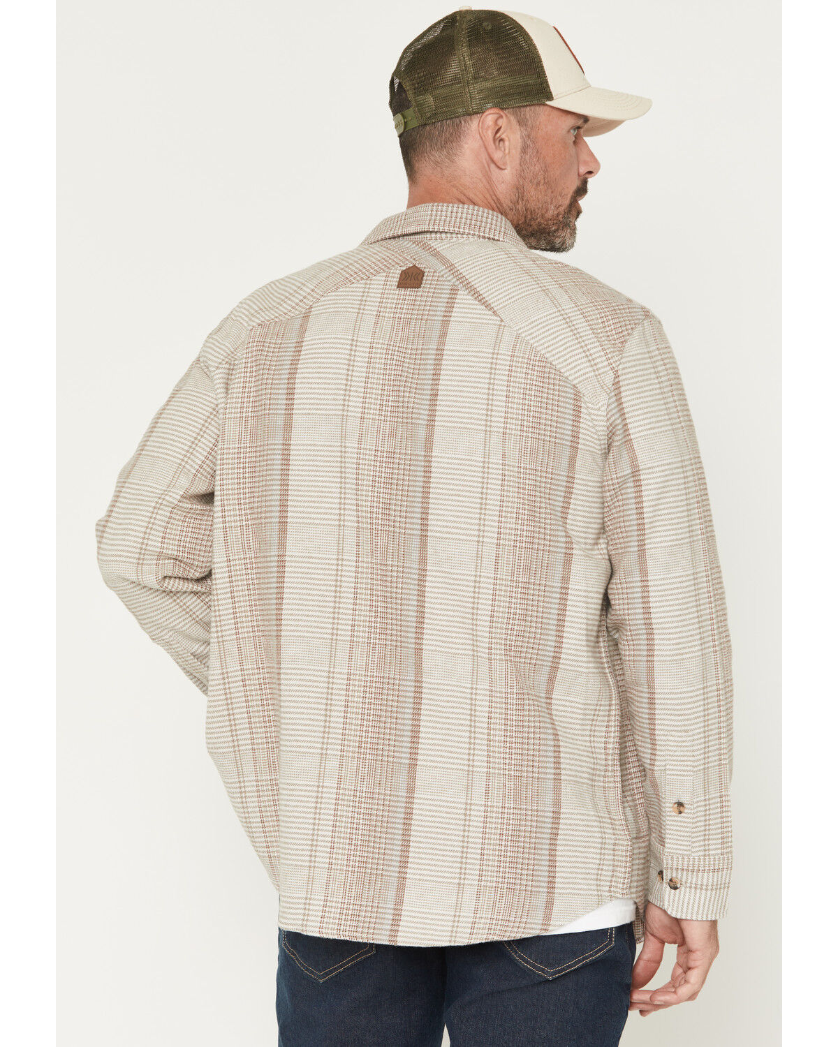 Image #4 - Dakota Grizzly Men's Dexter Plaid Print Long Sleeve Button-Down Flannel Shirt, Cream, hi-res