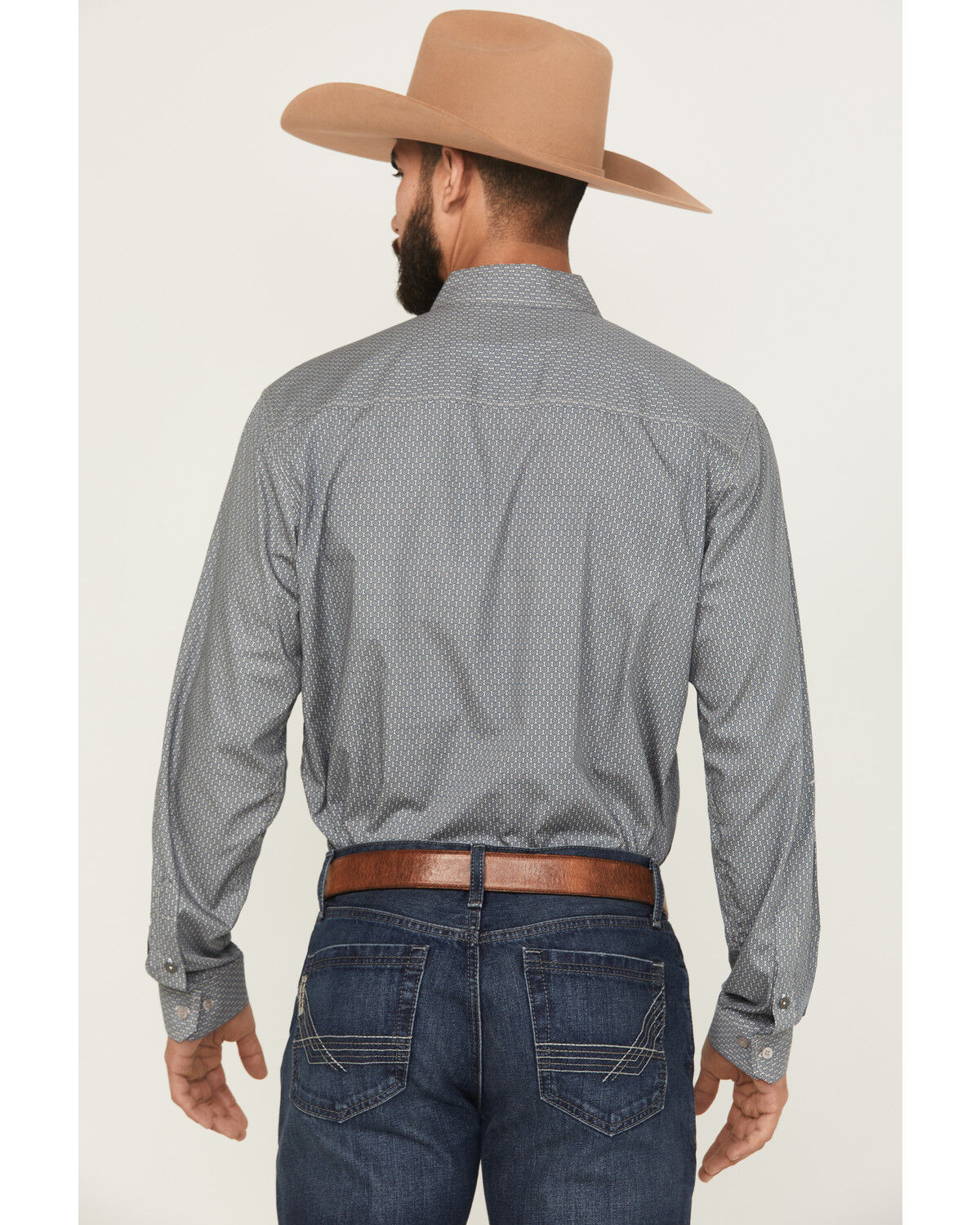 Image #4 - Cinch Men's Geo Print Modern Fit Long Sleeve Button-Down Western Shirt, Grey, hi-res