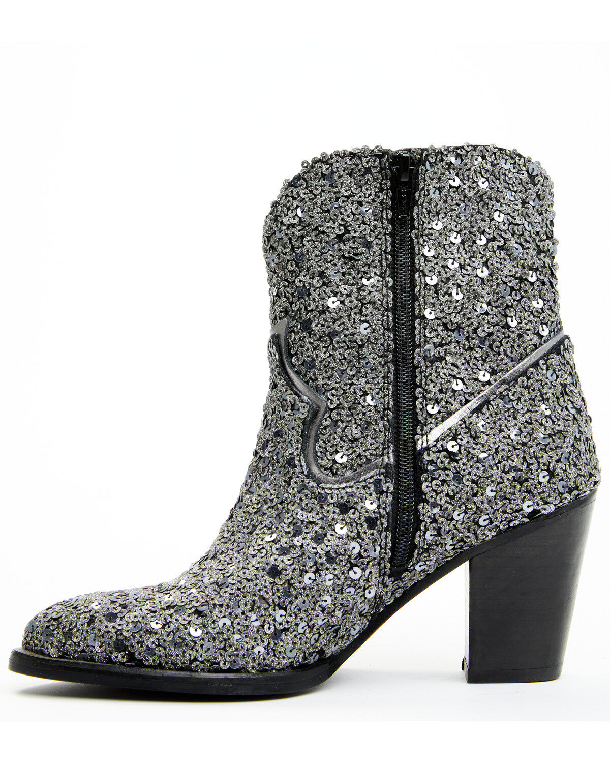 Image #3 - Shyanne Women's Dolly Western Booties - Round Toe, Silver, hi-res