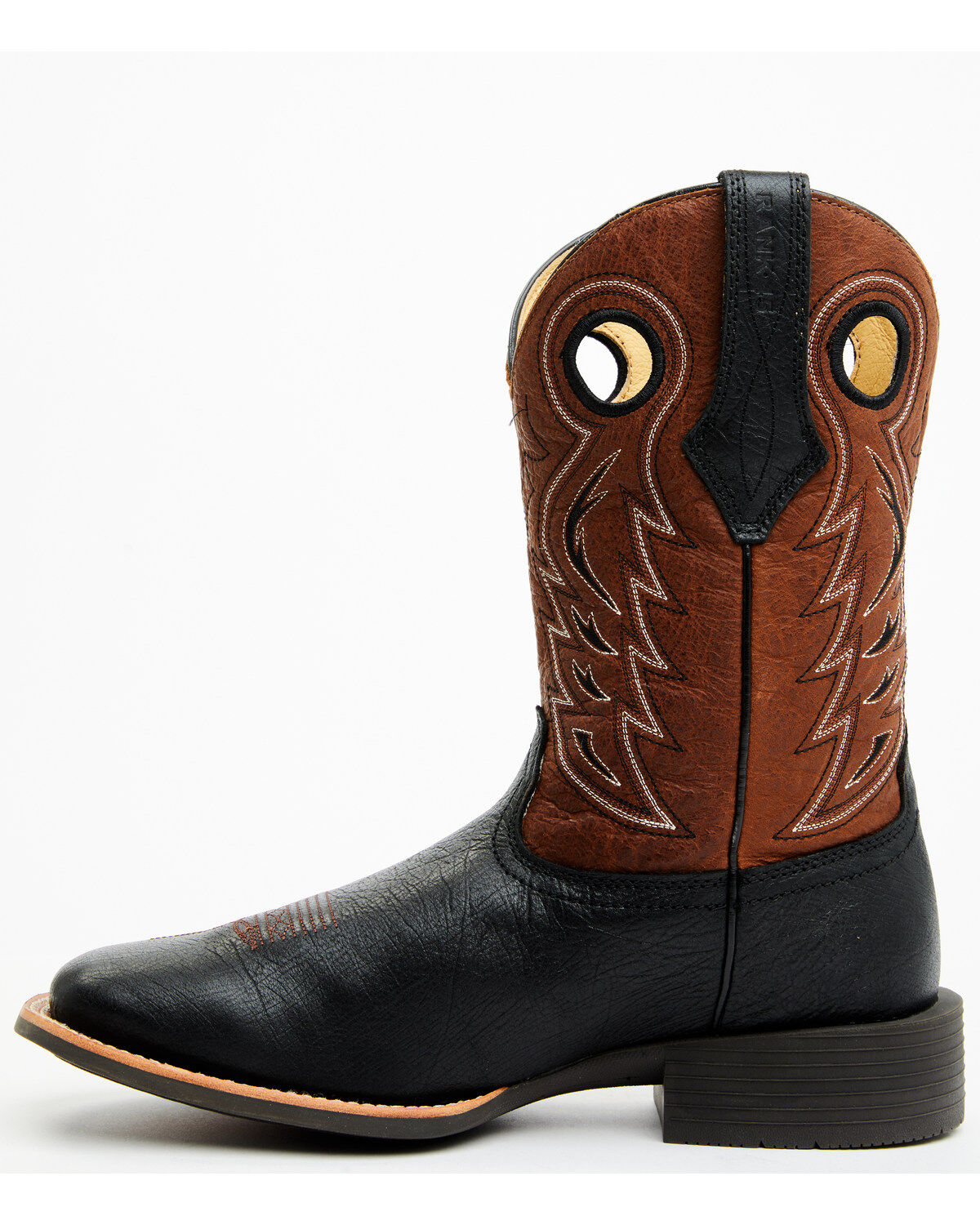 Image #3 - RANK 45&reg; Men's Warrior Performance Western Boots - Broad Square Toe, Black/brown, hi-res