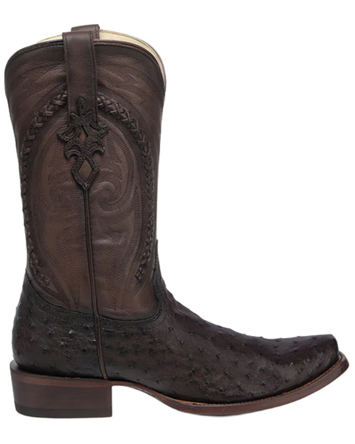 Image #2 - Corral Men's Handwoven Exotic Full-Quill Ostrich Western Boots - Square Toe, Brown, hi-res