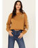 Image #1 - Cleo + Wolf Women's Wildflower Washed Cropped Sweatshirt , Bronze, hi-res