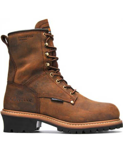 Image #2 - Carolina Men's Steel Toe 8" Work Boots, Brown, hi-res