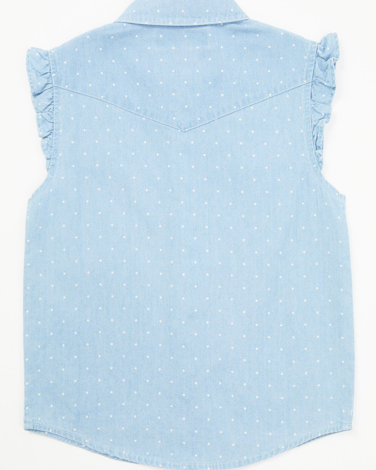 Image #3 - Shyanne Toddler Girls' Chambray Western Snap Shirt, Medium Blue, hi-res