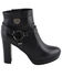 Image #3 - Milwaukee Leather Women's Block Heel Harness Booties - Round Toe, Black, hi-res