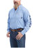 Image #1 - Ariat Men's FR Lanting Logo Geo Print Button Down Work Shirt , Turquoise, hi-res