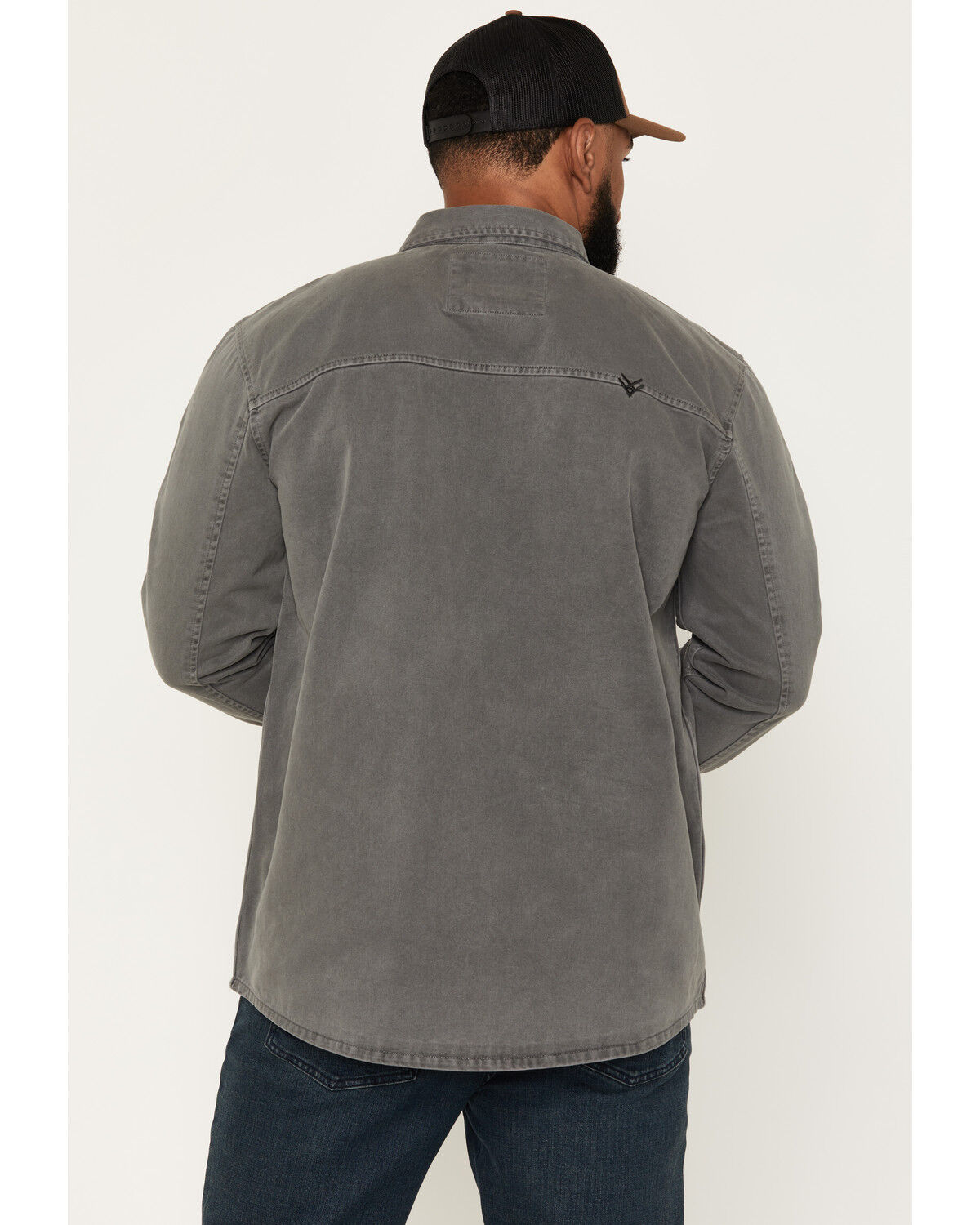 Image #4 - Hawx Men's Anvil Long Sleeve Button-Down Work Shirt Jacket, Grey, hi-res