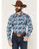 Image #1 - Cody James Men's Escape Route Paisley Print Long Sleeve Snap Western Shirt - Tall, Light Blue, hi-res