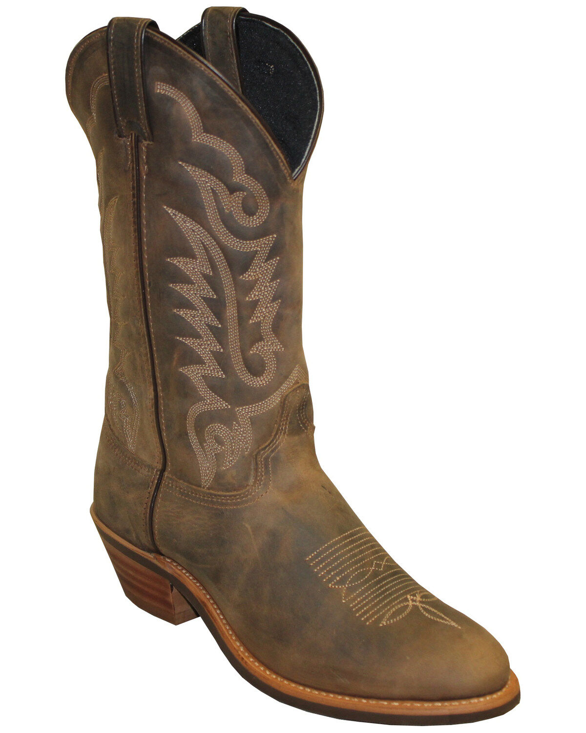 Image #1 - Abilene Men's Distressed Performance Western Boots - Round Toe, Brown, hi-res