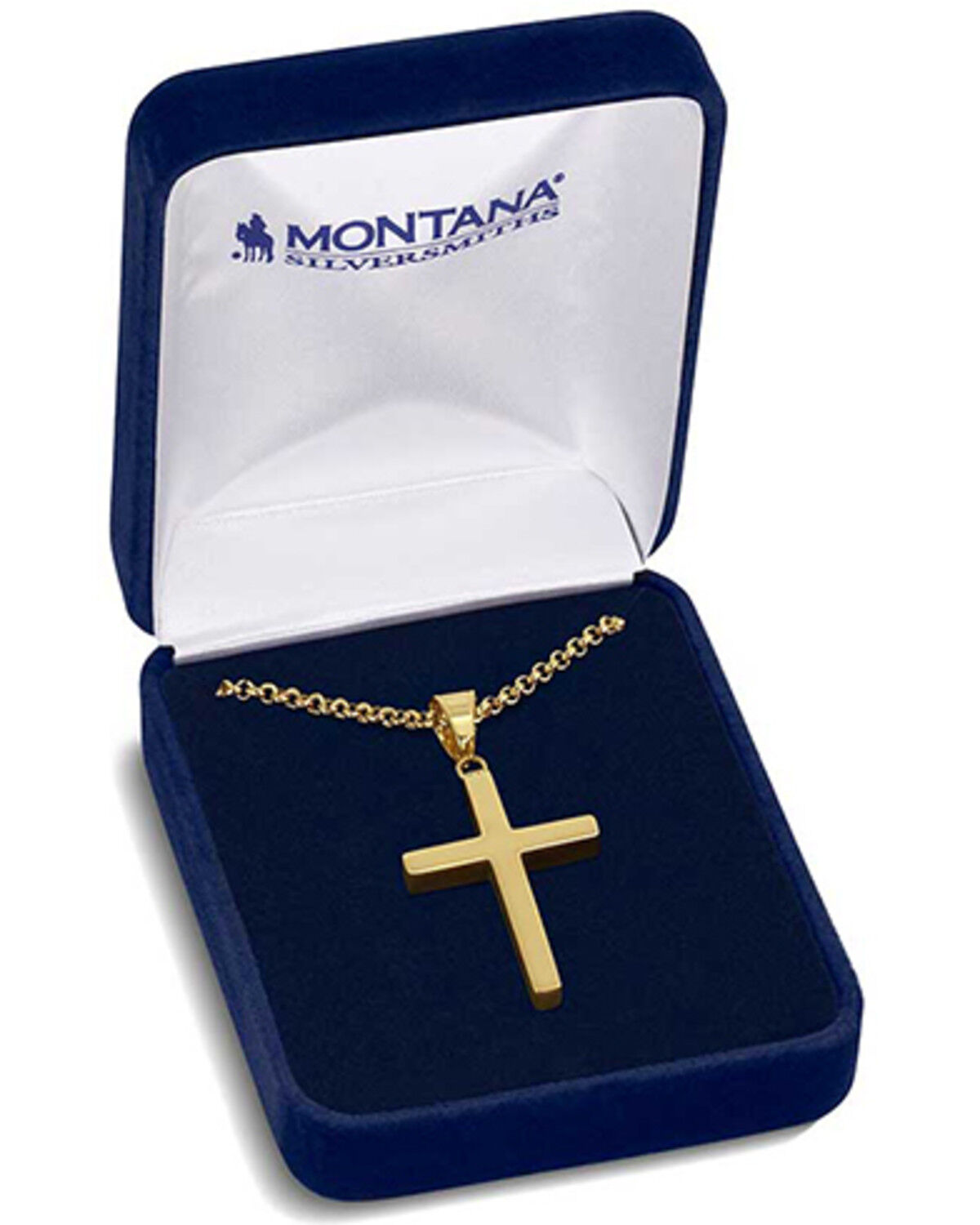 Image #3 - Montana Silversmiths Men's The Guardian Cross Necklace, Silver, hi-res