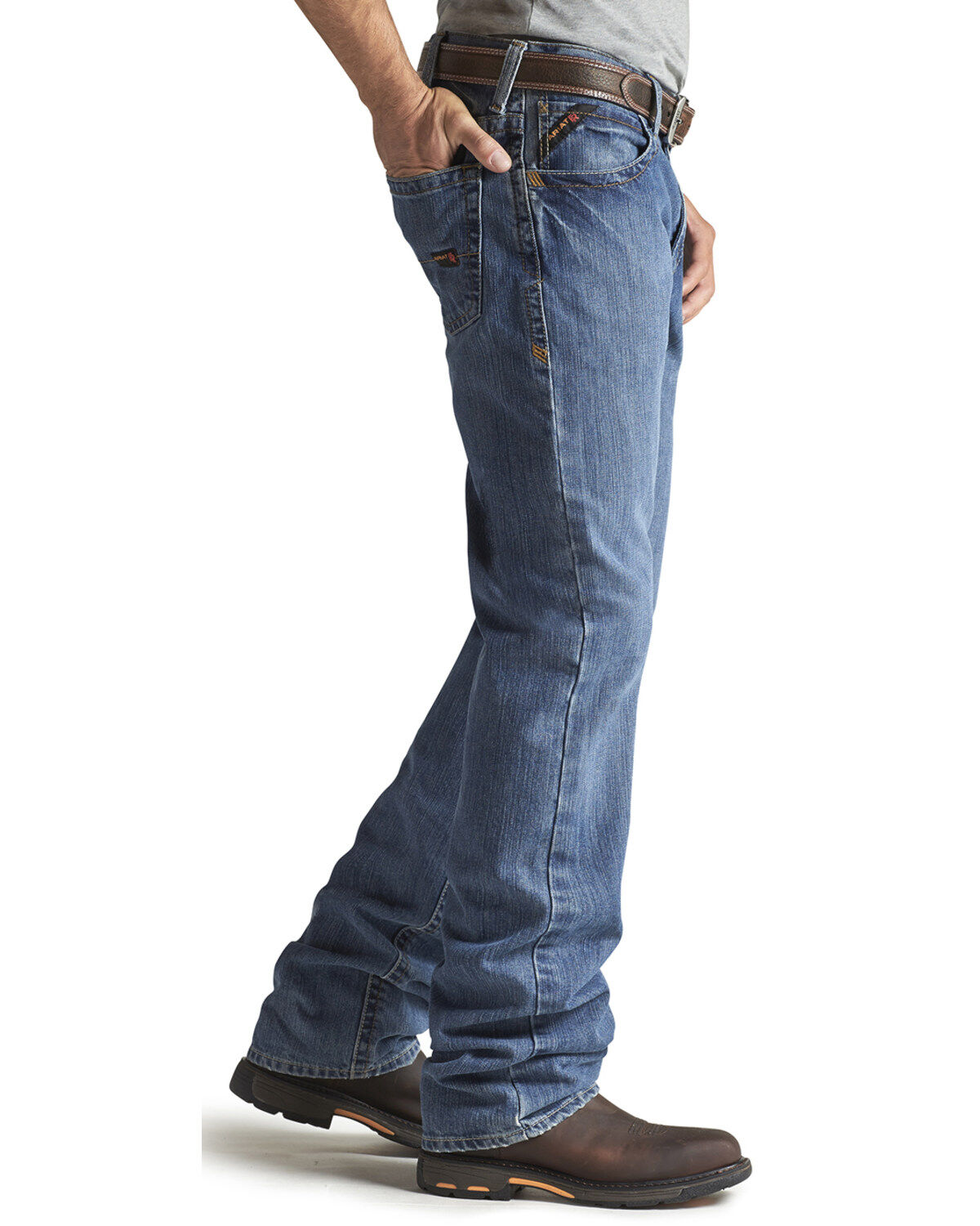 Image #2 - Ariat Men's Flame Resistant Flint M3 Loose Fit Jeans, Denim, hi-res
