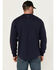 Image #4 - Hawx Men's Long Sleeve Knit Solid Logo Long Sleeve Work T-Shirt - Tall, Navy, hi-res