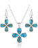 Image #1 - Montana Silversmiths Women's Wildflower Turquoise Jewelry Set, Silver, hi-res