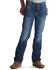 Image #2 - Ariat Boy's B5 Boundary Straight Leg Jeans, Med Blue, hi-res