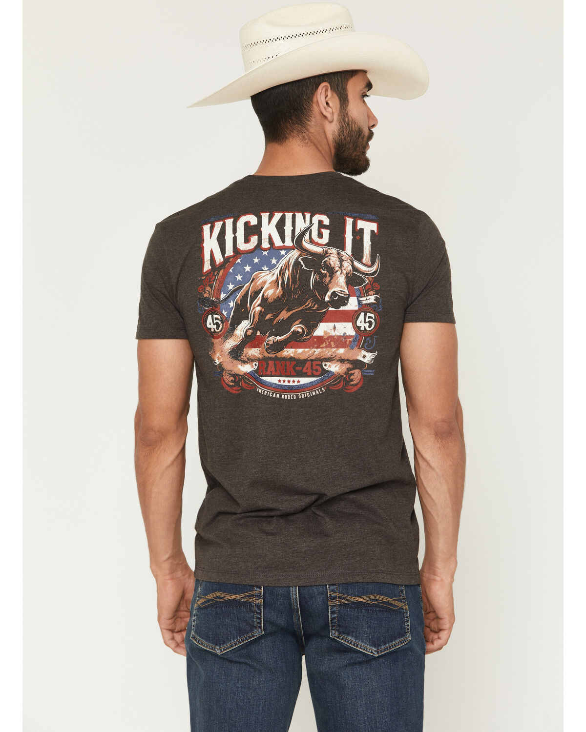 RANK 45&reg; Men's Kickin It Short Sleeve Graphic T-Shirt, Charcoal, hi-res