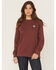 Image #1 - Carhartt Women's TENCEL&trade; Fiber Series Relaxed Fit Graphic Sweatshirt, Wine, hi-res