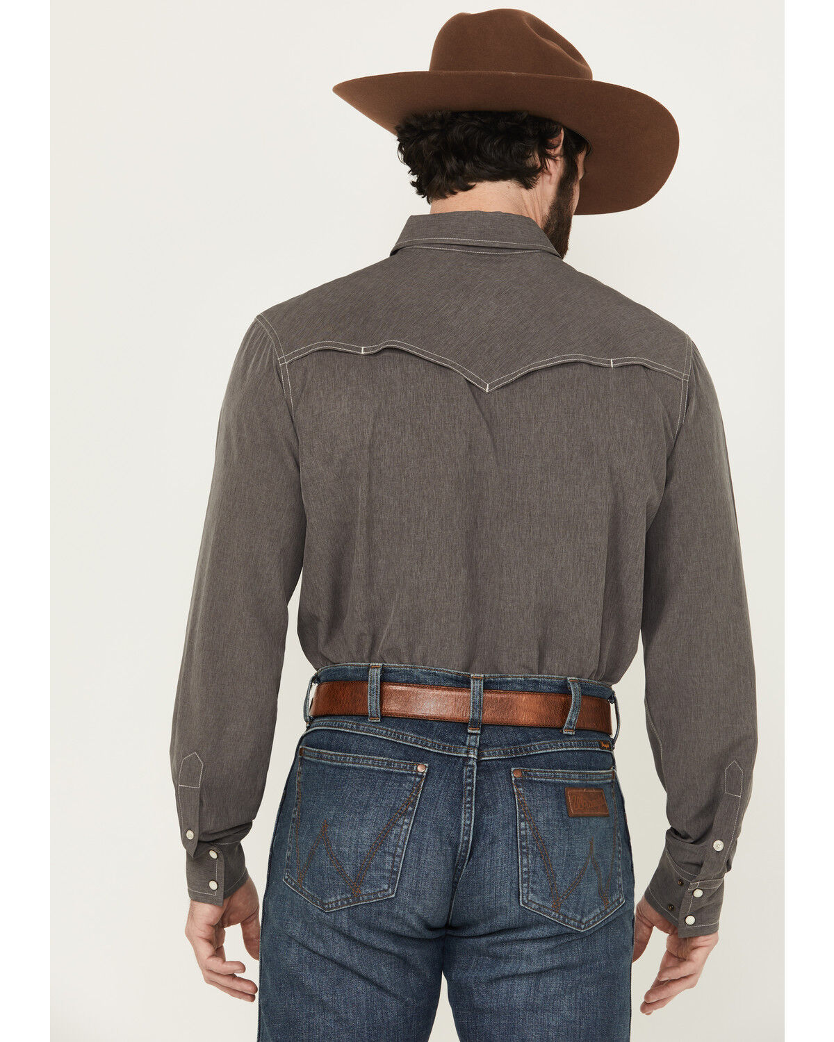 Image #4 - Cinch Men's Solid Arenaflex Long Sleeve Snap Performance Western Shirt, Charcoal, hi-res