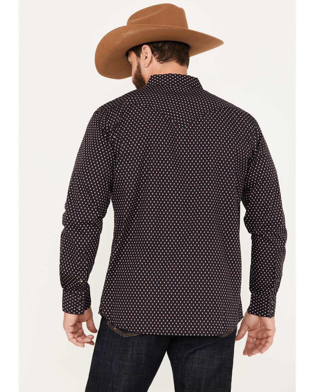 Image #4 - Moonshine Spirit&reg; Men's Cat Geo Print Long Sleeve Western Snap Shirt, Black, hi-res