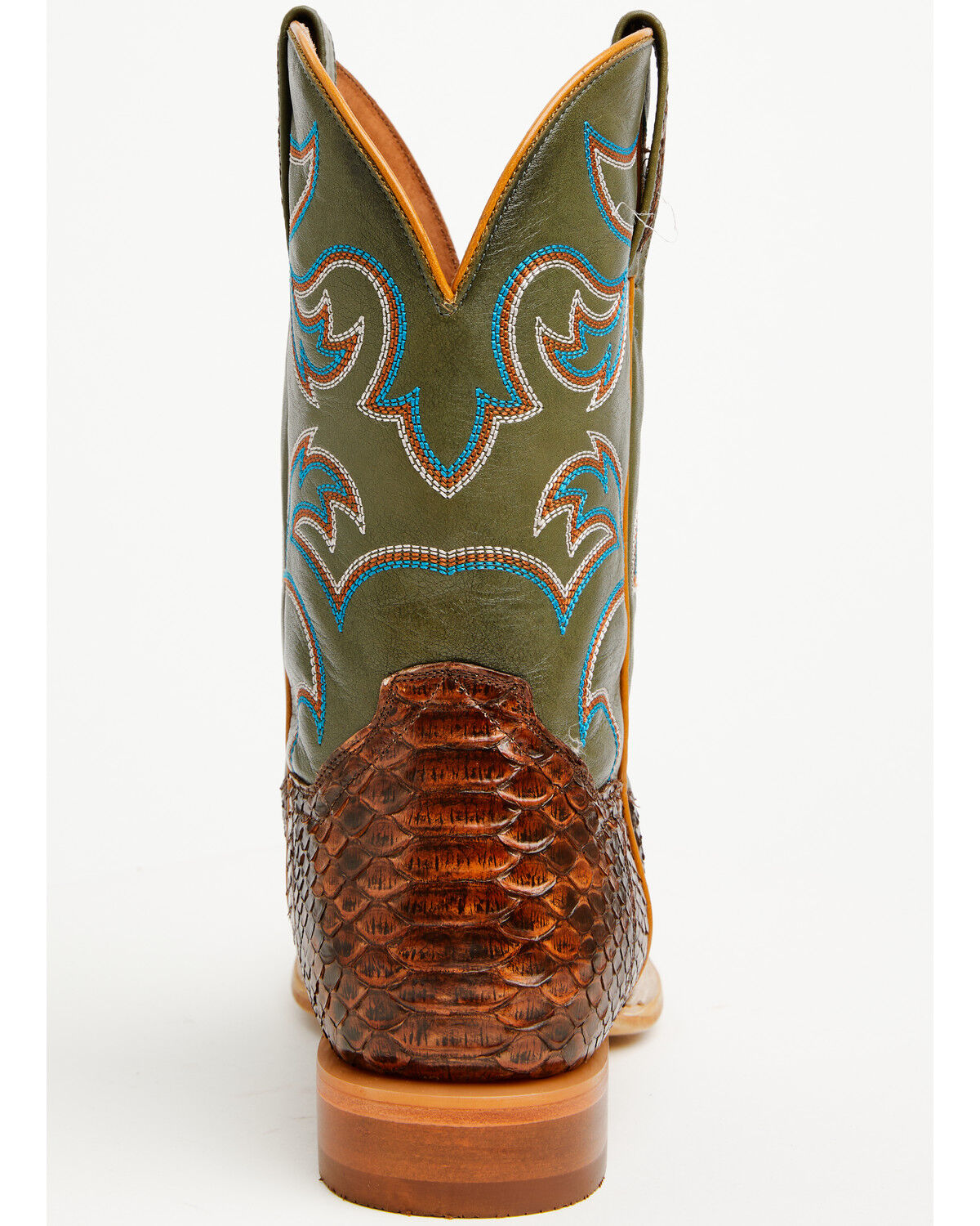 Image #5 - Dan Post Men's Exotic Python Belly Western Boots - Broad Square Toe, Brown, hi-res
