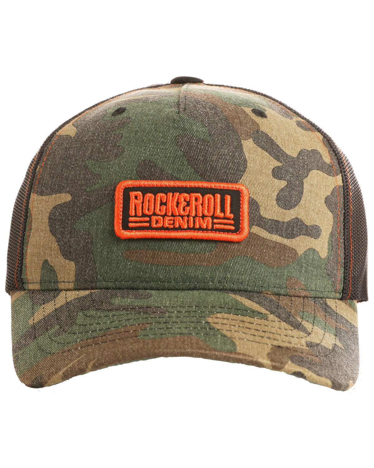 Image #1 - Rock & Roll Denim Men's Camo Print Twill Snap Back Ball Cap, Camouflage, hi-res
