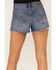 Image #4 - Shyanne Women's Dark Wash Mid Rise Rigid Denim Shorts, Dark Medium Wash, hi-res